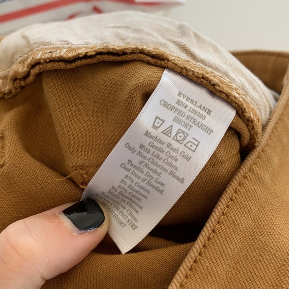 Everlane High-Rise Cropped Straight Short Jeans in Golden Brown Size 0 - Picture 6 of 7
